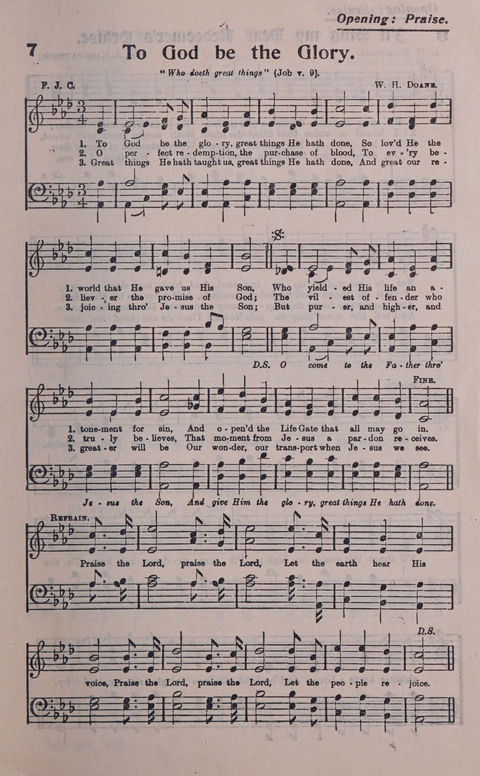 Celestial Songs: a collection of 900 choice hymns and choruses, selected for all kinds of Christian Getherings, Evangelistic Word, Solo Singers, Choirs, and the Home Circle page 7
