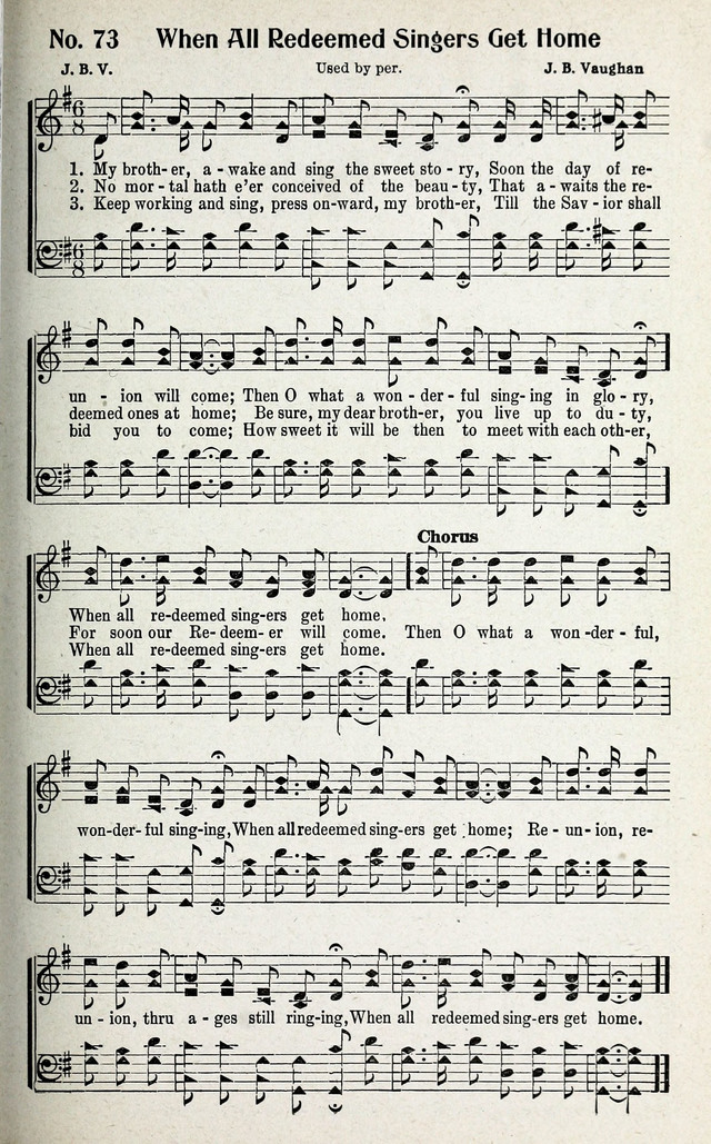 Calvary Songs: A Choice Collection of Gospel Songs, both Old and New page 74