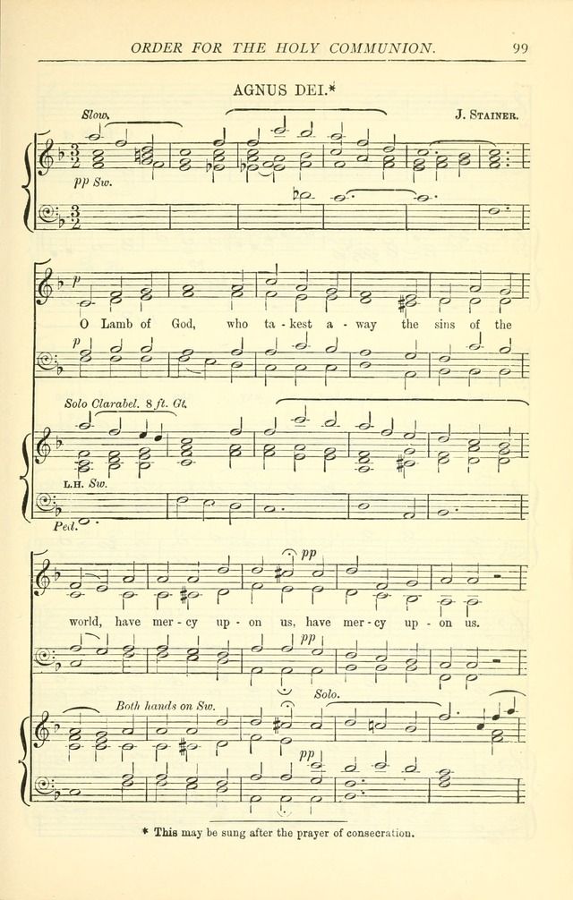 The Church Service Book: containing the words and music for the choral service, the morning and evening canticles, the holy communion, the Psalter, a selection of hymns from the hymnal with music page 106