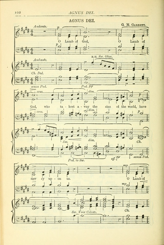 The Church Service Book: containing the words and music for the choral service, the morning and evening canticles, the holy communion, the Psalter, a selection of hymns from the hymnal with music page 109