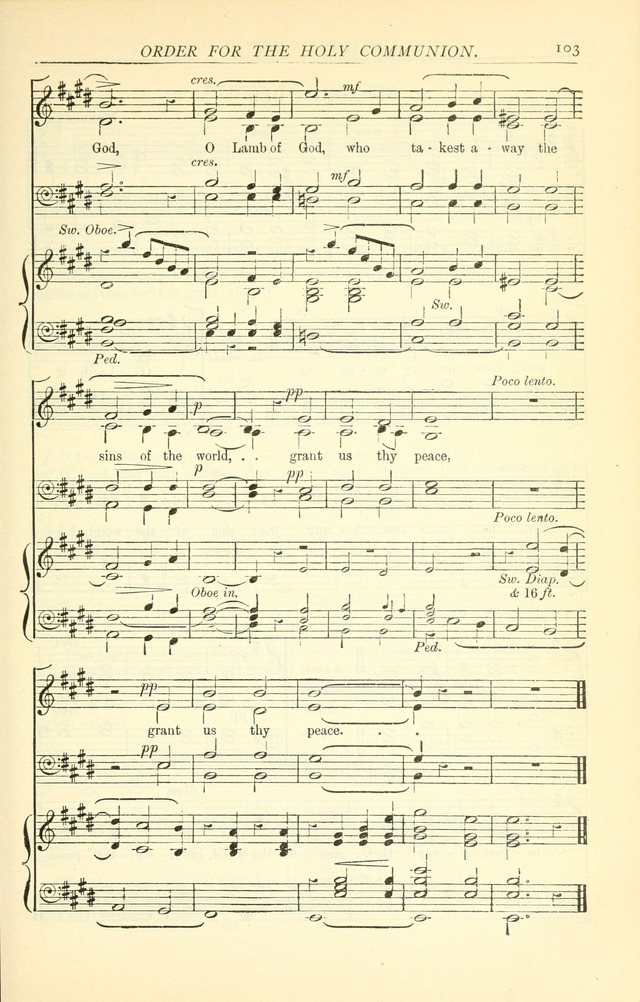 The Church Service Book: containing the words and music for the choral service, the morning and evening canticles, the holy communion, the Psalter, a selection of hymns from the hymnal with music page 110