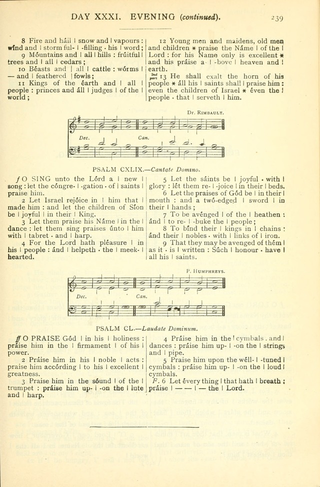 The Church Service Book: containing the words and music for the choral service, the morning and evening canticles, the holy communion, the Psalter, a selection of hymns from the hymnal with music page 252
