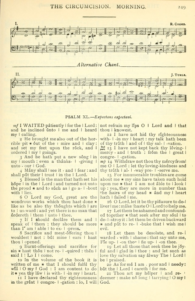 The Church Service Book: containing the words and music for the choral service, the morning and evening canticles, the holy communion, the Psalter, a selection of hymns from the hymnal with music page 262