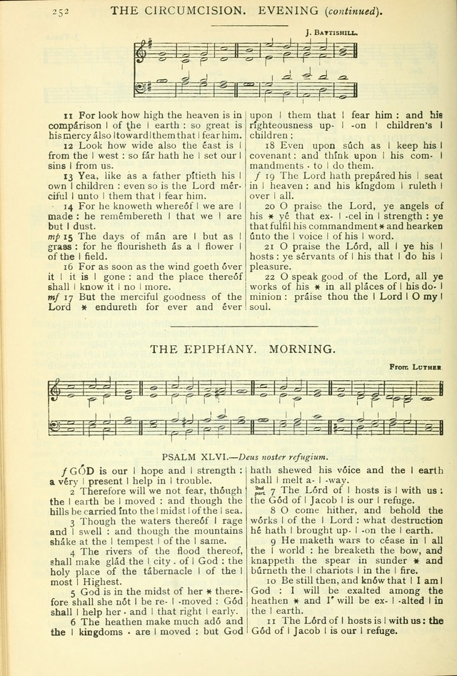 The Church Service Book: containing the words and music for the choral service, the morning and evening canticles, the holy communion, the Psalter, a selection of hymns from the hymnal with music page 265