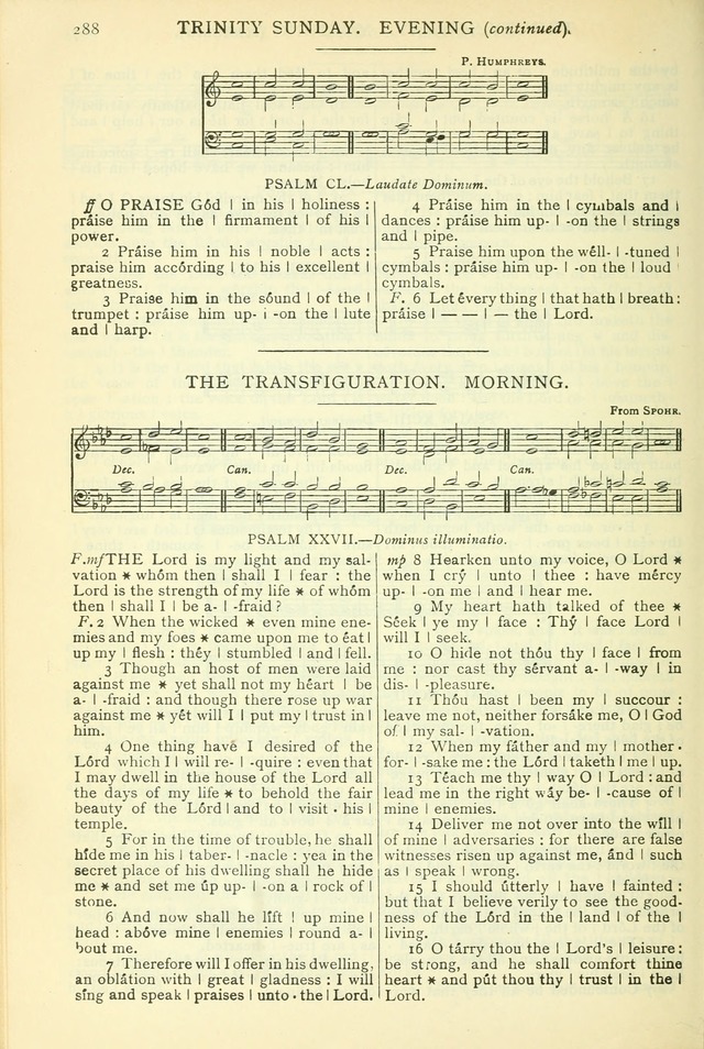 The Church Service Book: containing the words and music for the choral service, the morning and evening canticles, the holy communion, the Psalter, a selection of hymns from the hymnal with music page 301