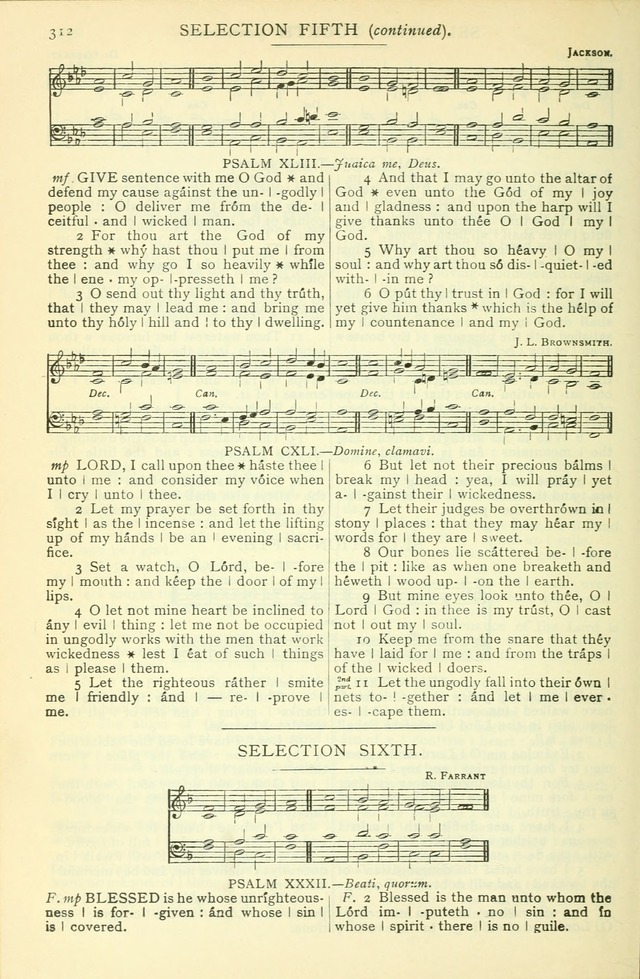 The Church Service Book: containing the words and music for the choral service, the morning and evening canticles, the holy communion, the Psalter, a selection of hymns from the hymnal with music page 325