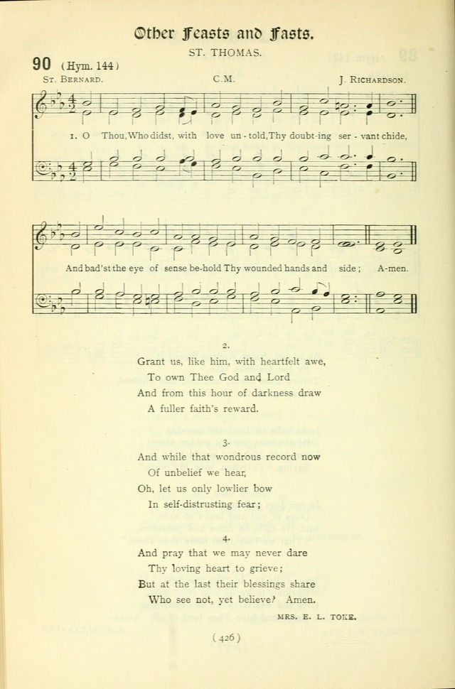 The Church Service Book: containing the words and music for the choral service, the morning and evening canticles, the holy communion, the Psalter, a selection of hymns from the hymnal with music page 441