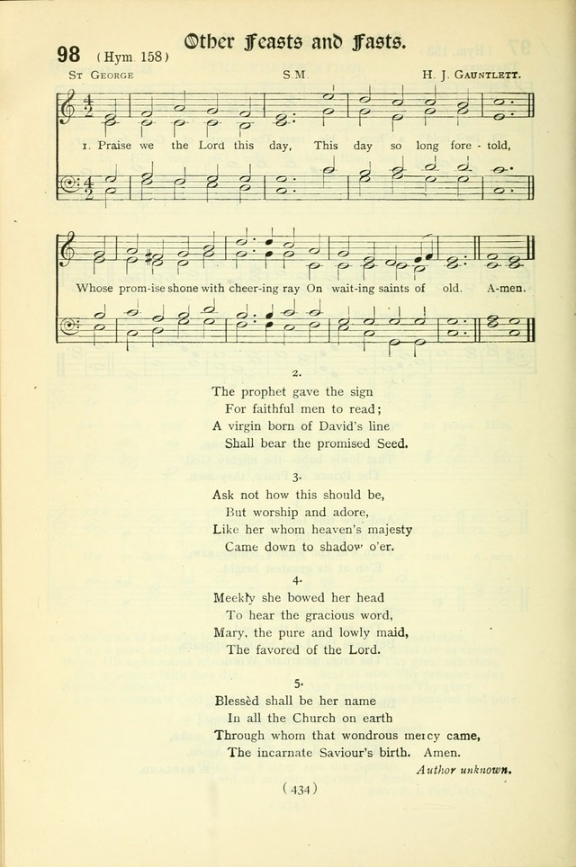 The Church Service Book: containing the words and music for the choral service, the morning and evening canticles, the holy communion, the Psalter, a selection of hymns from the hymnal with music page 449