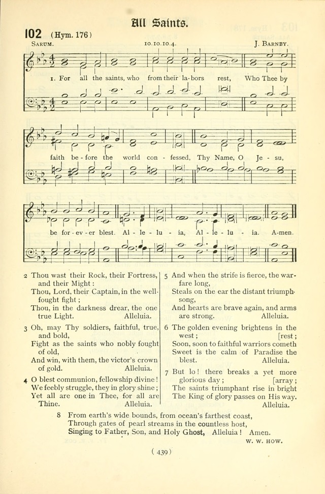 The Church Service Book: containing the words and music for the choral service, the morning and evening canticles, the holy communion, the Psalter, a selection of hymns from the hymnal with music page 454