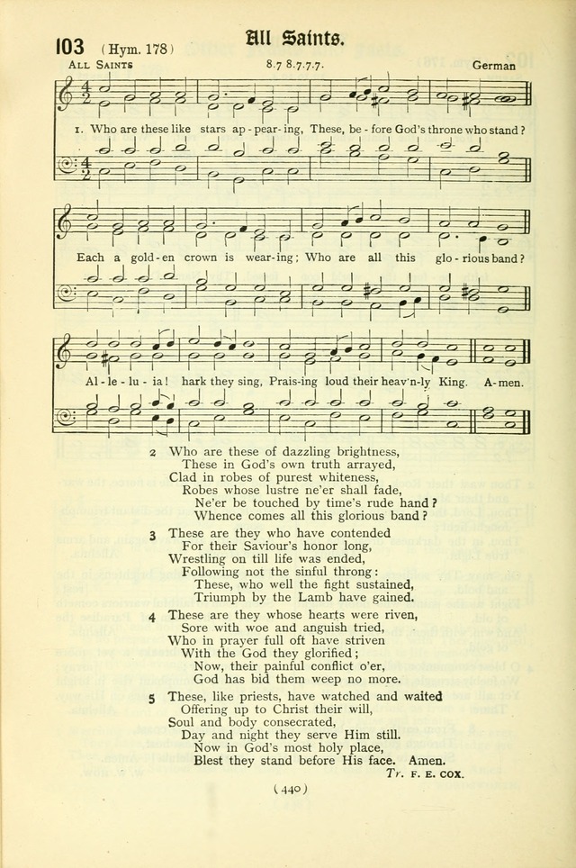 The Church Service Book: containing the words and music for the choral service, the morning and evening canticles, the holy communion, the Psalter, a selection of hymns from the hymnal with music page 455