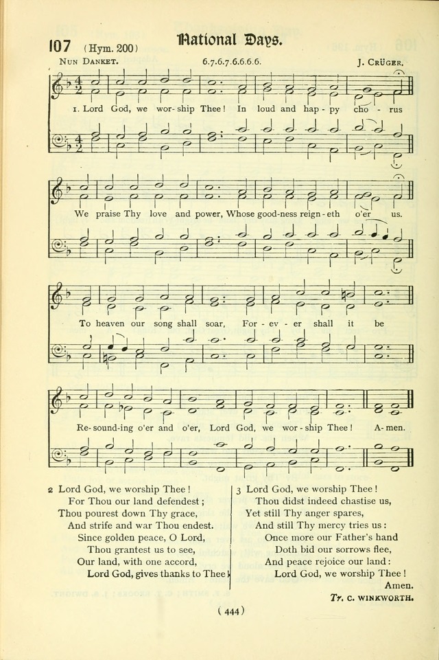 The Church Service Book: containing the words and music for the choral service, the morning and evening canticles, the holy communion, the Psalter, a selection of hymns from the hymnal with music page 459
