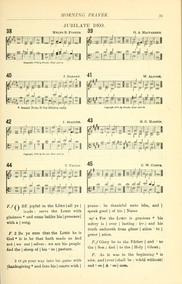 The Church Service Book: containing the words and music for the choral service, the morning and evening canticles, the holy communion, the Psalter, a selection of hymns from the hymnal with music page 46