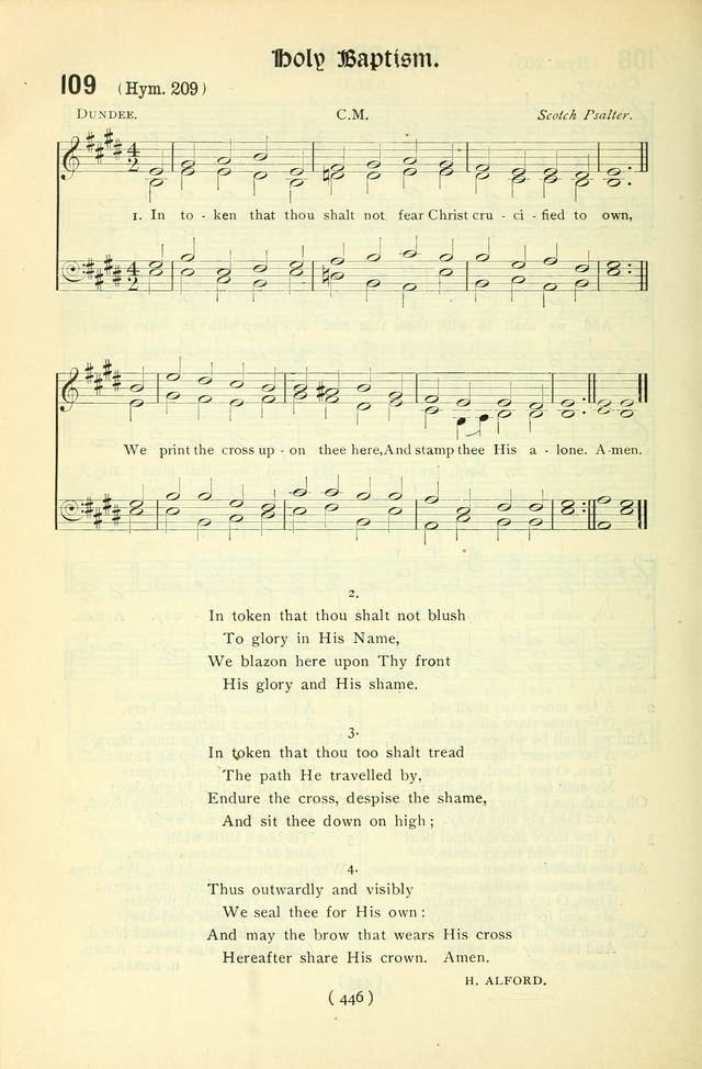 The Church Service Book: containing the words and music for the choral service, the morning and evening canticles, the holy communion, the Psalter, a selection of hymns from the hymnal with music page 461