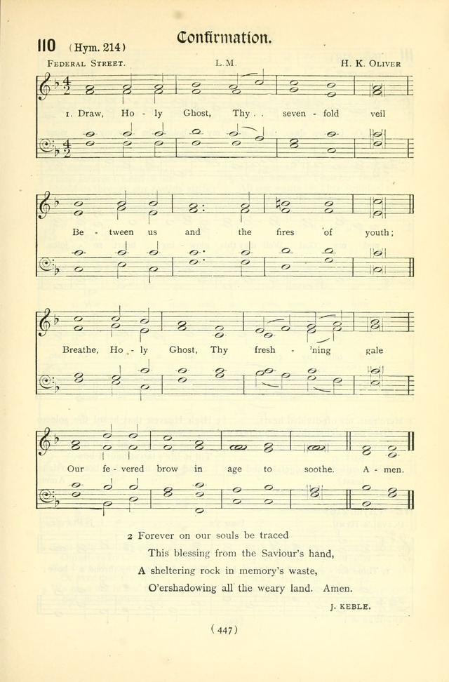 The Church Service Book: containing the words and music for the choral service, the morning and evening canticles, the holy communion, the Psalter, a selection of hymns from the hymnal with music page 462