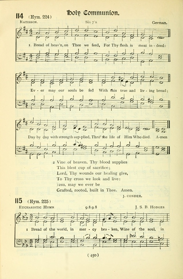 The Church Service Book: containing the words and music for the choral service, the morning and evening canticles, the holy communion, the Psalter, a selection of hymns from the hymnal with music page 465