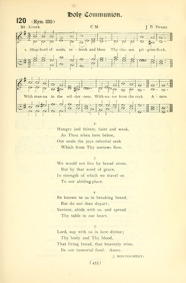 The Church Service Book: containing the words and music for the choral service, the morning and evening canticles, the holy communion, the Psalter, a selection of hymns from the hymnal with music page 470