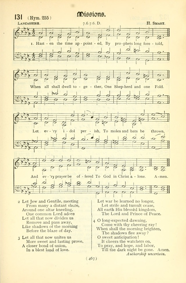 The Church Service Book: containing the words and music for the choral service, the morning and evening canticles, the holy communion, the Psalter, a selection of hymns from the hymnal with music page 482