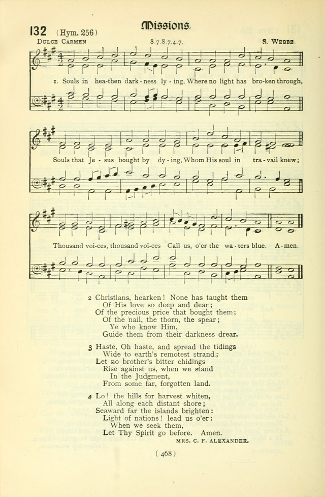 The Church Service Book: containing the words and music for the choral service, the morning and evening canticles, the holy communion, the Psalter, a selection of hymns from the hymnal with music page 483