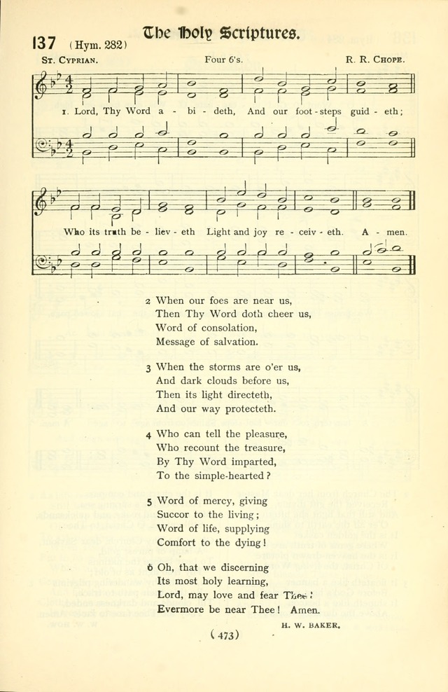The Church Service Book: containing the words and music for the choral service, the morning and evening canticles, the holy communion, the Psalter, a selection of hymns from the hymnal with music page 488