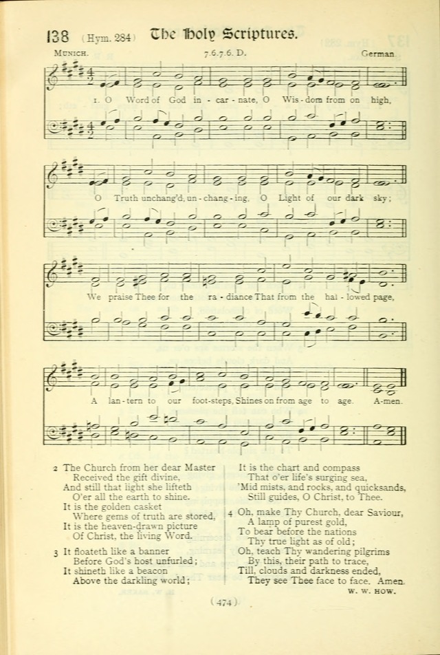 The Church Service Book: containing the words and music for the choral service, the morning and evening canticles, the holy communion, the Psalter, a selection of hymns from the hymnal with music page 489