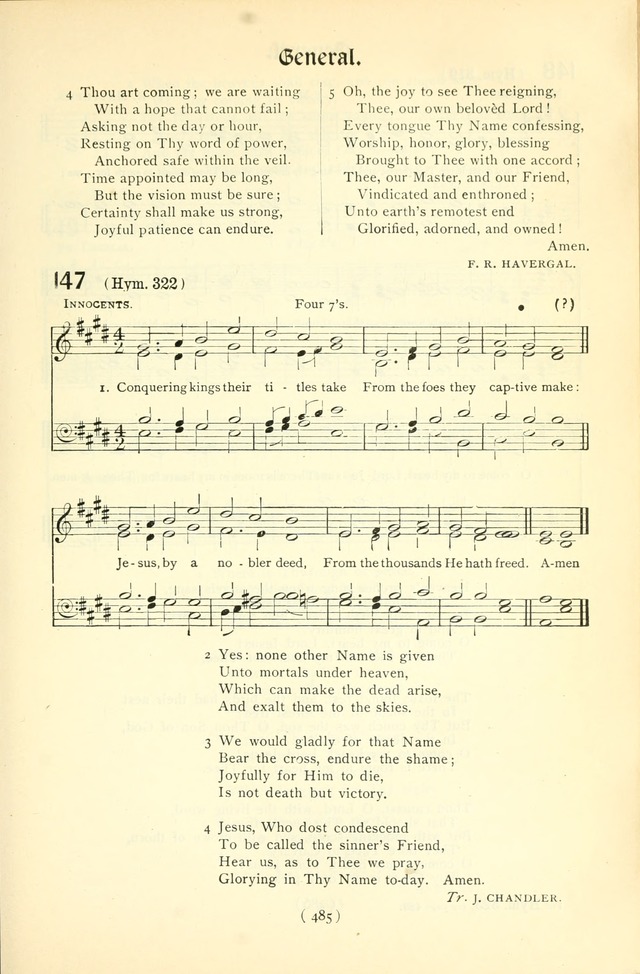 The Church Service Book: containing the words and music for the choral service, the morning and evening canticles, the holy communion, the Psalter, a selection of hymns from the hymnal with music page 500