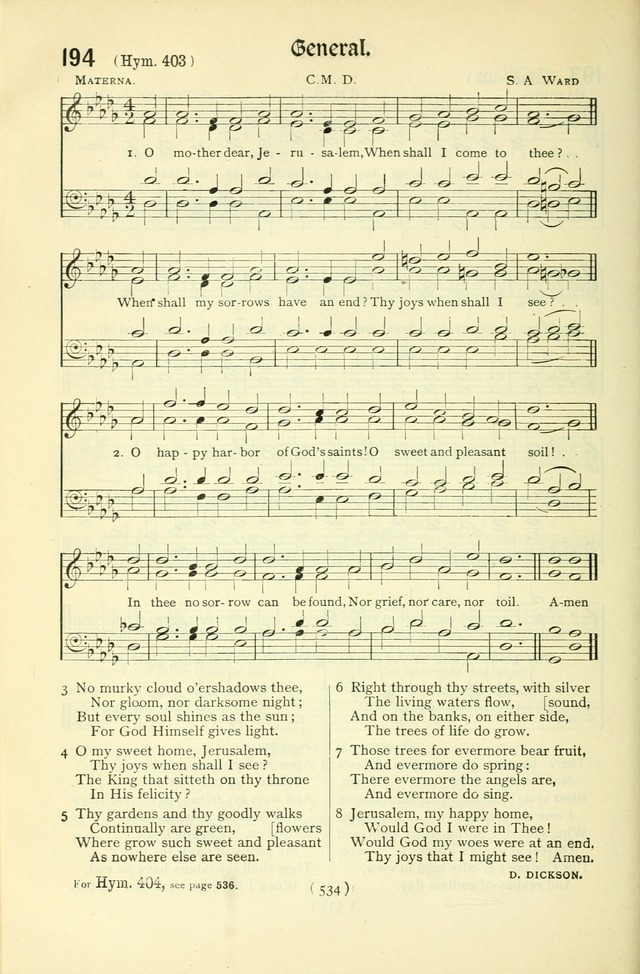 The Church Service Book: containing the words and music for the choral service, the morning and evening canticles, the holy communion, the Psalter, a selection of hymns from the hymnal with music page 549