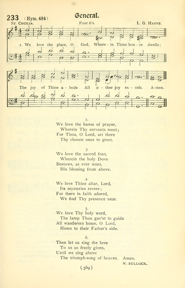 The Church Service Book: containing the words and music for the choral service, the morning and evening canticles, the holy communion, the Psalter, a selection of hymns from the hymnal with music page 584