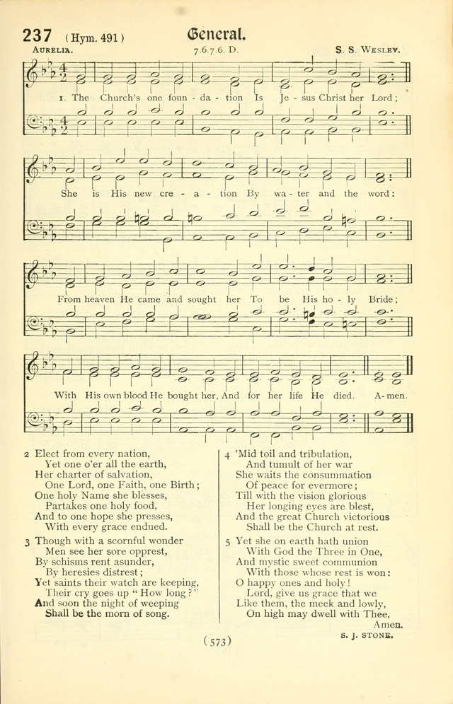 The Church Service Book: containing the words and music for the choral service, the morning and evening canticles, the holy communion, the Psalter, a selection of hymns from the hymnal with music page 588