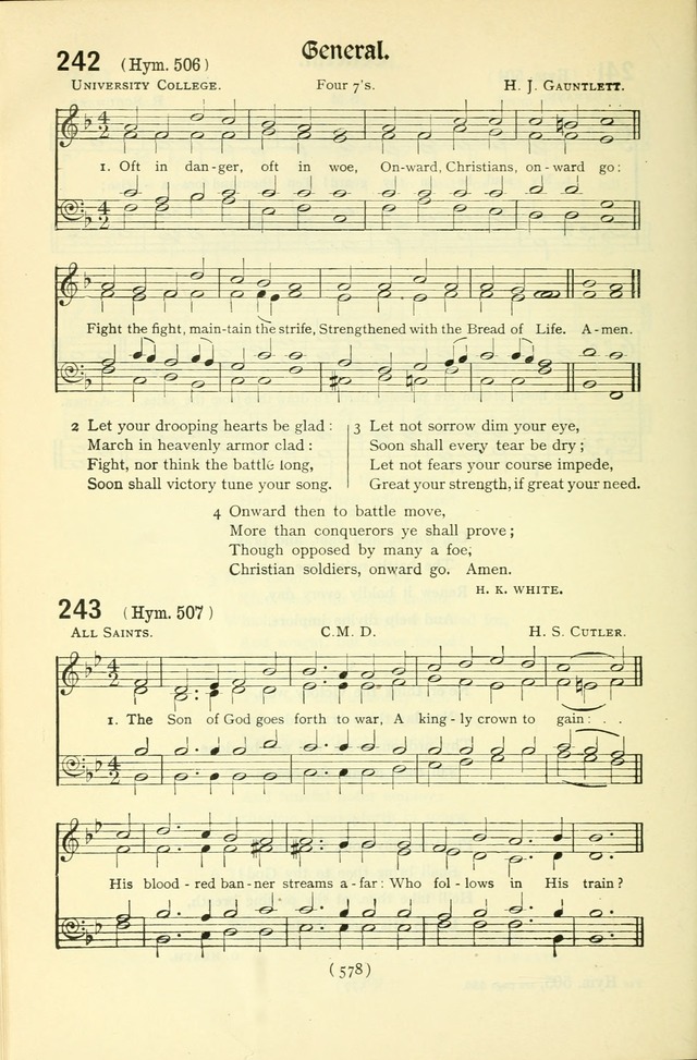 The Church Service Book: containing the words and music for the choral service, the morning and evening canticles, the holy communion, the Psalter, a selection of hymns from the hymnal with music page 593