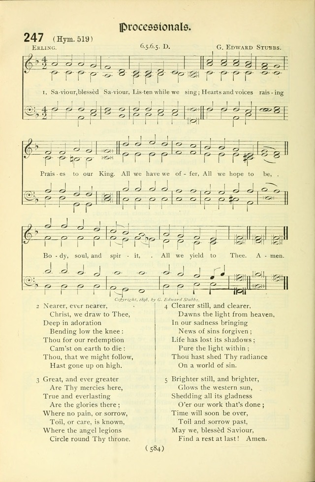 The Church Service Book: containing the words and music for the choral service, the morning and evening canticles, the holy communion, the Psalter, a selection of hymns from the hymnal with music page 599