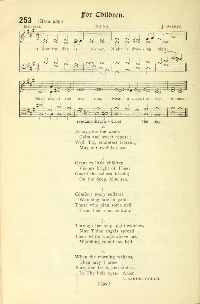 The Church Service Book: containing the words and music for the choral service, the morning and evening canticles, the holy communion, the Psalter, a selection of hymns from the hymnal with music page 605