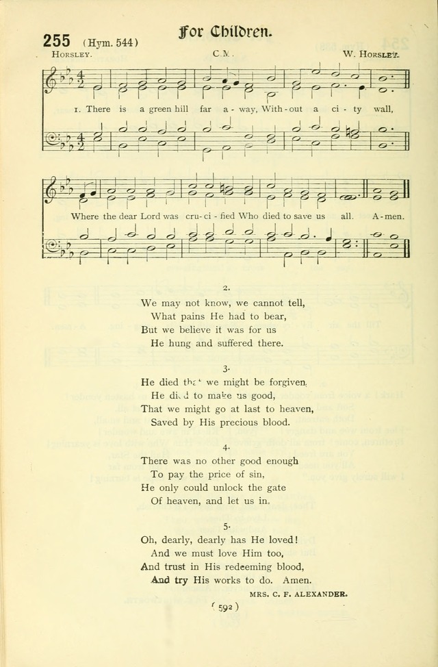 The Church Service Book: containing the words and music for the choral service, the morning and evening canticles, the holy communion, the Psalter, a selection of hymns from the hymnal with music page 607
