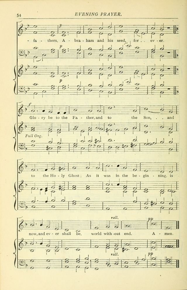 The Church Service Book: containing the words and music for the choral service, the morning and evening canticles, the holy communion, the Psalter, a selection of hymns from the hymnal with music page 61