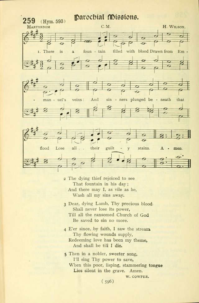 The Church Service Book: containing the words and music for the choral service, the morning and evening canticles, the holy communion, the Psalter, a selection of hymns from the hymnal with music page 611