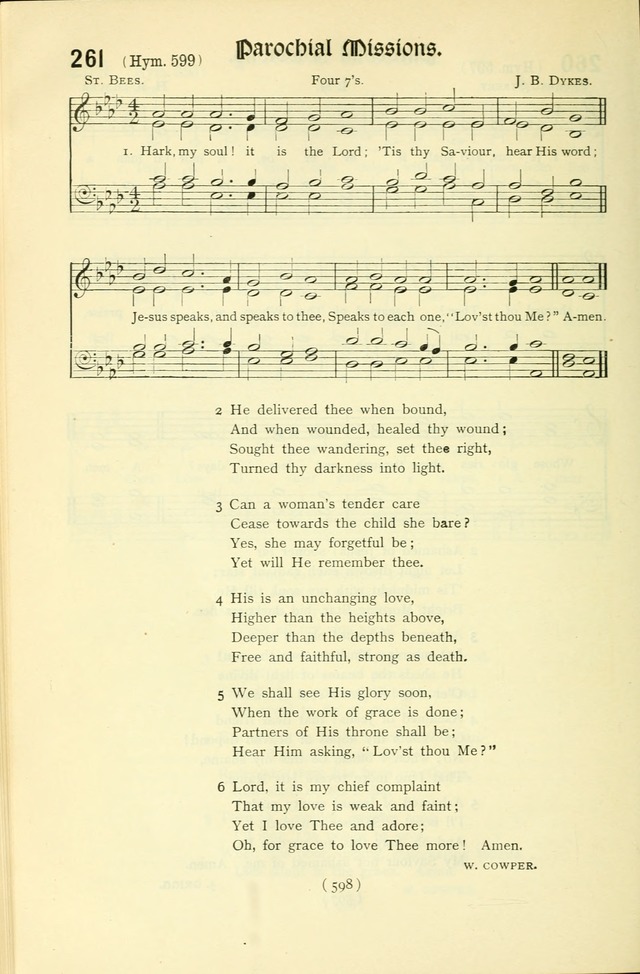 The Church Service Book: containing the words and music for the choral service, the morning and evening canticles, the holy communion, the Psalter, a selection of hymns from the hymnal with music page 613