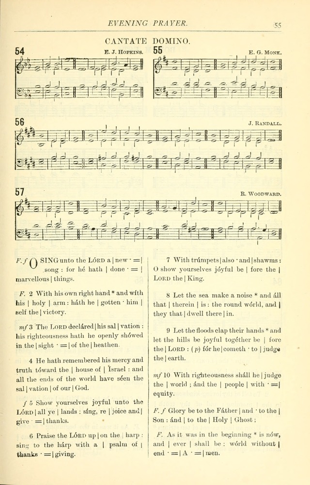The Church Service Book: containing the words and music for the choral service, the morning and evening canticles, the holy communion, the Psalter, a selection of hymns from the hymnal with music page 62