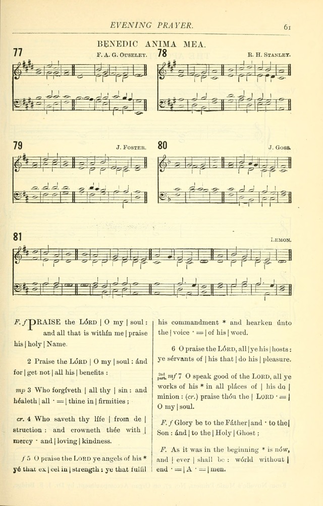 The Church Service Book: containing the words and music for the choral service, the morning and evening canticles, the holy communion, the Psalter, a selection of hymns from the hymnal with music page 68