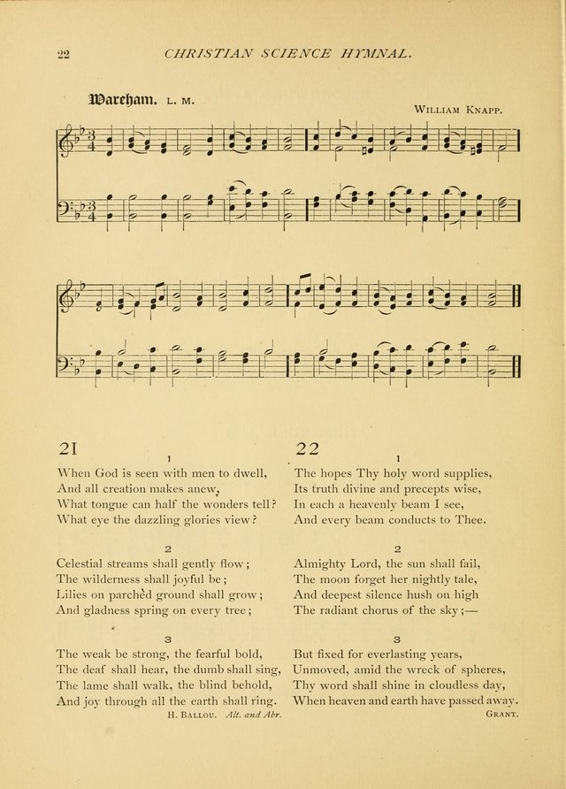 Christian Science Hymnal: a selection of spiritual songs page 22