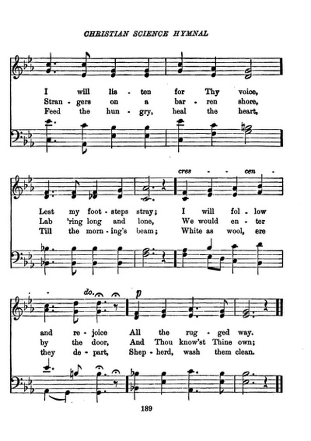 Christian Science Hymnal page 189