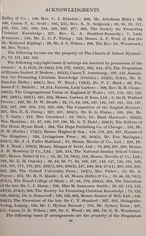 The Church and School Hymnal page xvi