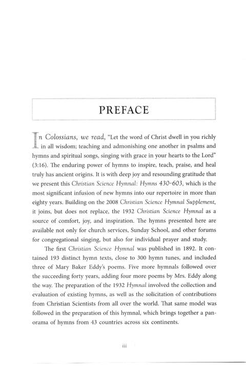 Christian Science Hymnal: Hymns 430-603 page ii