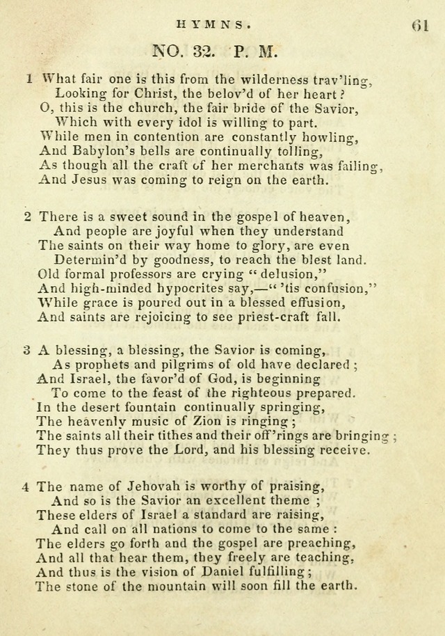 A Collection of Sacred Hymns for the use of the Latter-Day Saints page 61