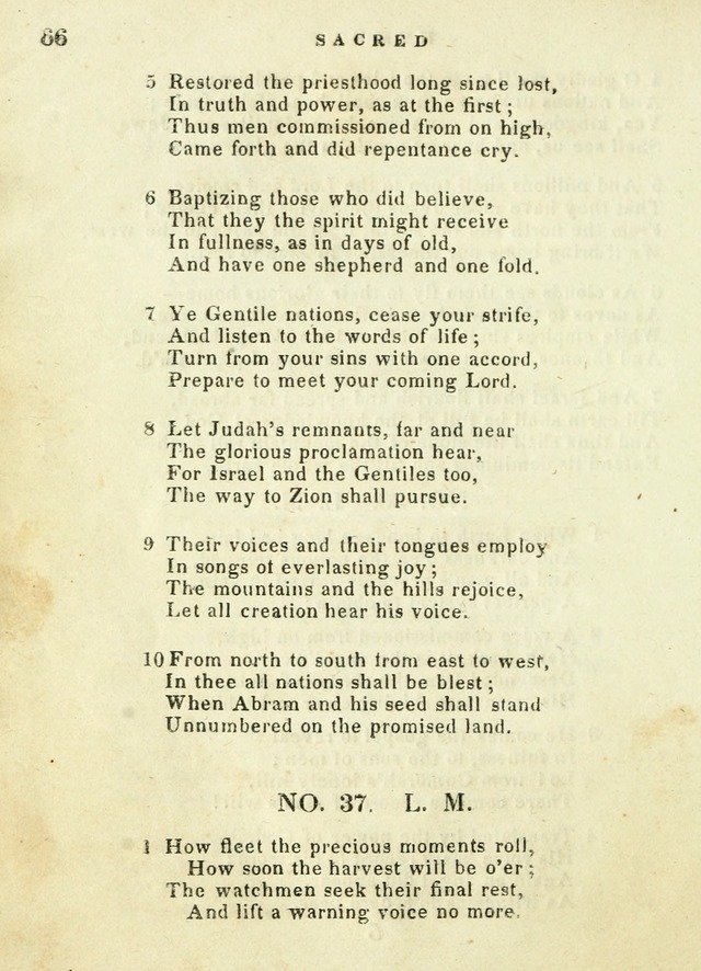 A Collection of Sacred Hymns for the use of the Latter-Day Saints page 66