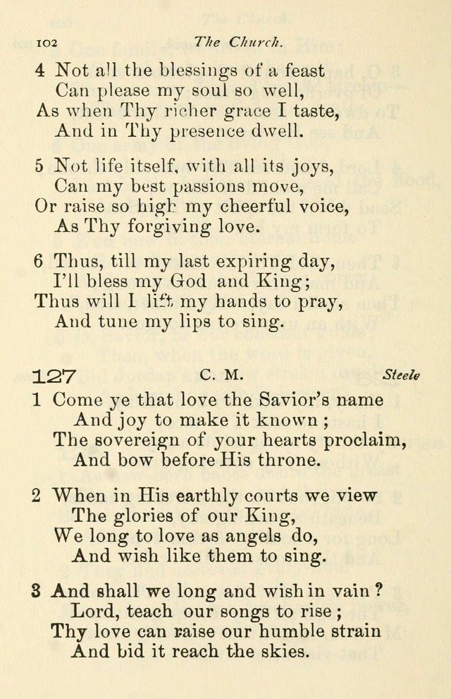 A Choice Selection of Hymns and Spiritual Songs for the use of the Baptist Church and all lovers of song page 105