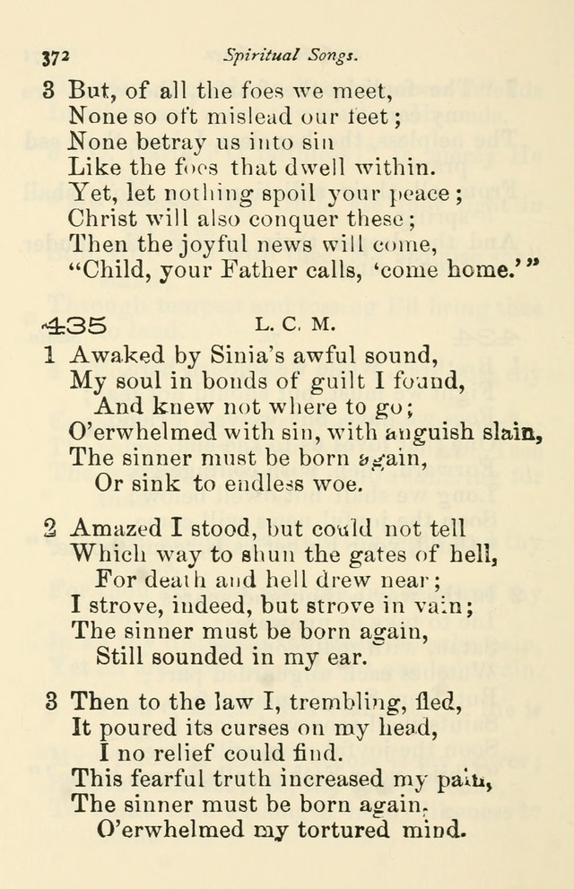 A Choice Selection of Hymns and Spiritual Songs for the use of the Baptist Church and all lovers of song page 375