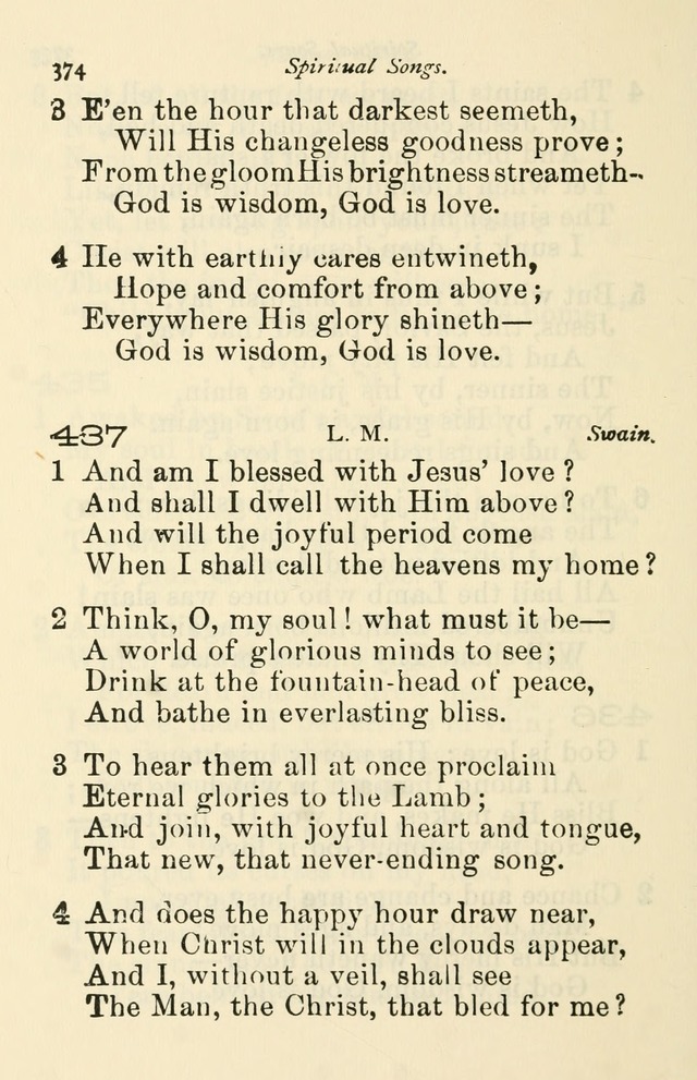 A Choice Selection of Hymns and Spiritual Songs for the use of the Baptist Church and all lovers of song page 377