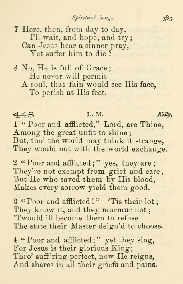 A Choice Selection of Hymns and Spiritual Songs for the use of the Baptist Church and all lovers of song page 386