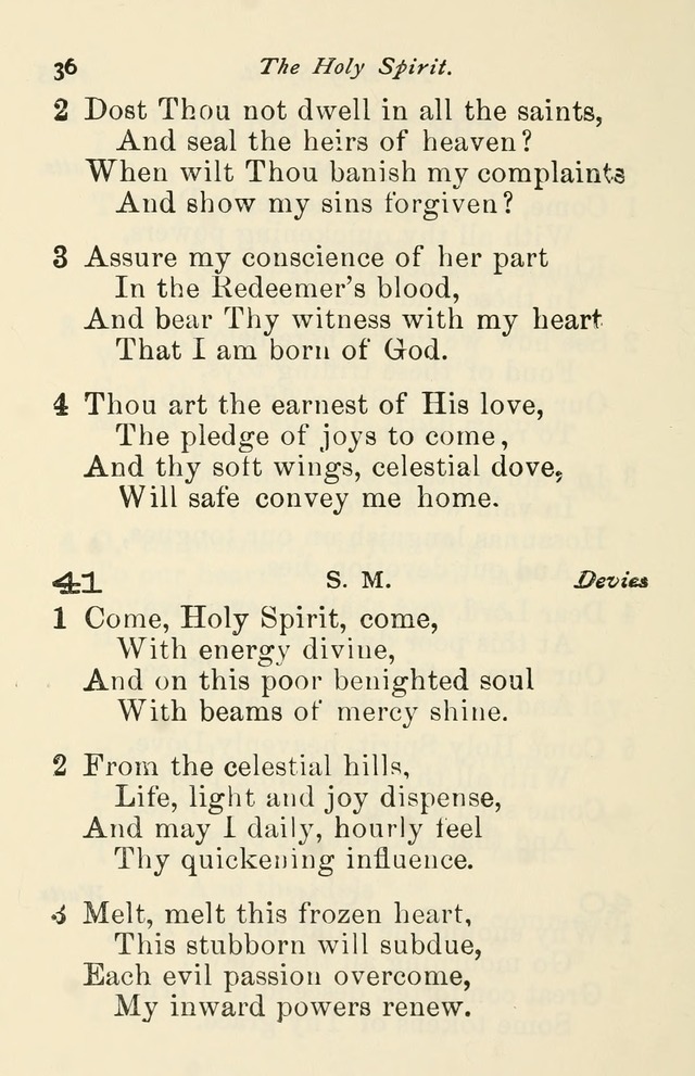 A Choice Selection of Hymns and Spiritual Songs for the use of the Baptist Church and all lovers of song page 39