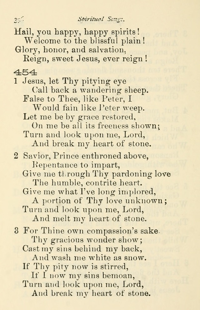 A Choice Selection of Hymns and Spiritual Songs for the use of the Baptist Church and all lovers of song page 399