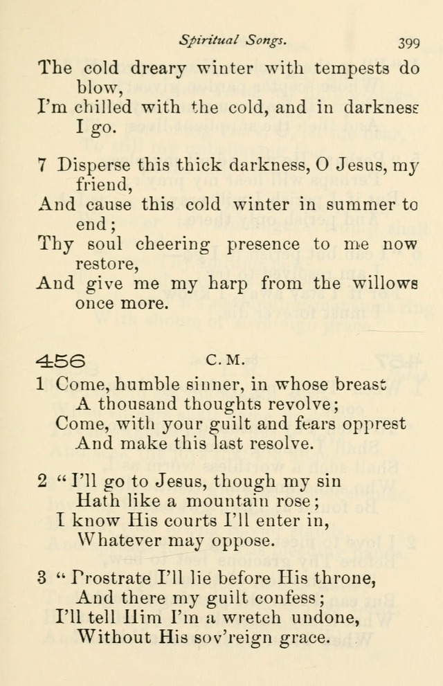 A Choice Selection of Hymns and Spiritual Songs for the use of the Baptist Church and all lovers of song page 402